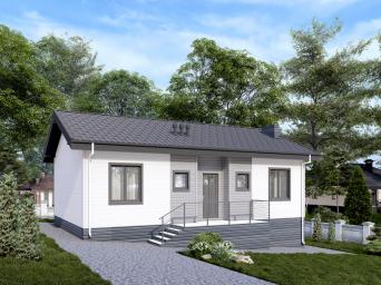 Одноэтажный дом с подвалом и тремя спальнями